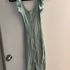 Mint Green Button-Down Sleeveless Dress